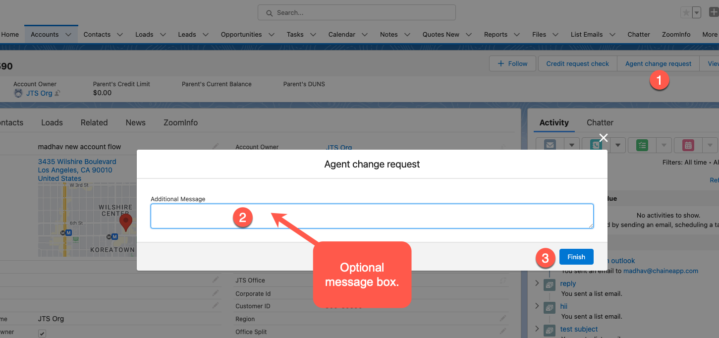 Agent change request